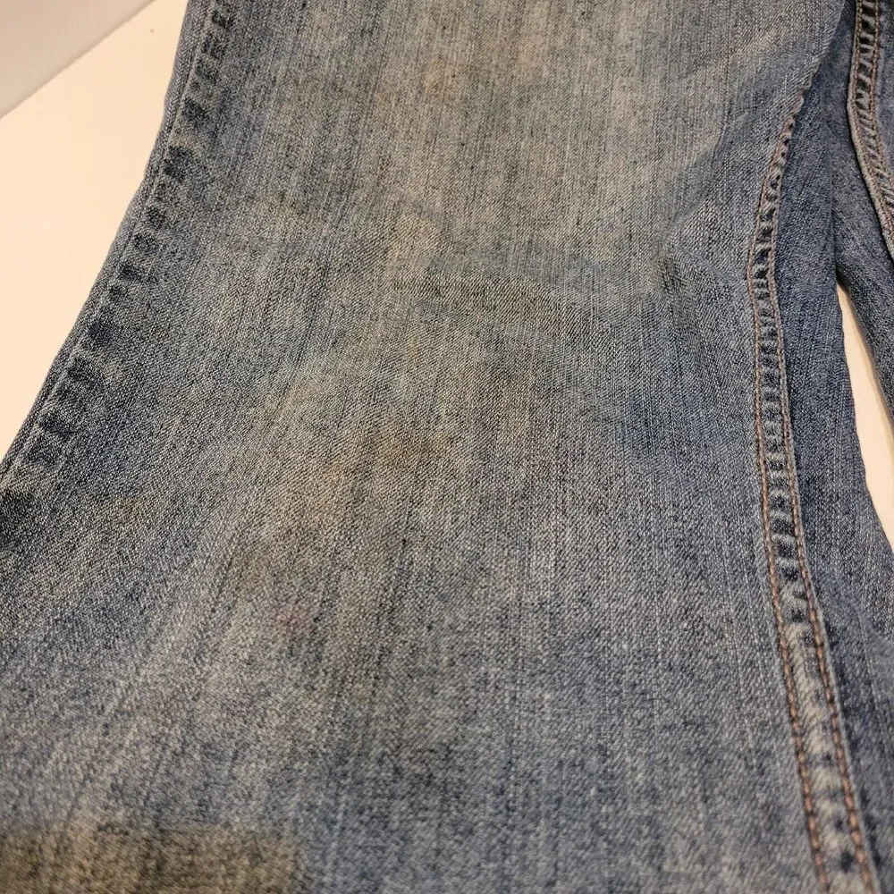 Flypaper Jeans Mens 34x31 Bootcut Mid Rise Embroidered Medium Wash Denim Blue‎